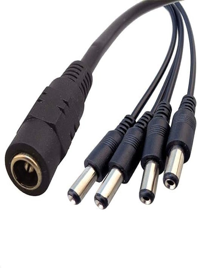 MX 4-Way DC Power Splitter Cable - 1 Female to 4 Male 5.5mm x 2.1mm Barrel Plug Y Adapter for CCTV Cameras, LED Light Strips, Routers, and Electronics - Image 2